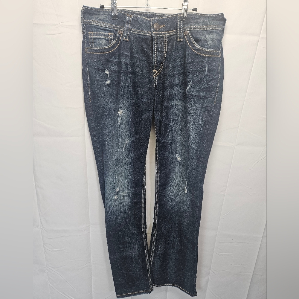 Silver Suki Distressed Blue Jeans